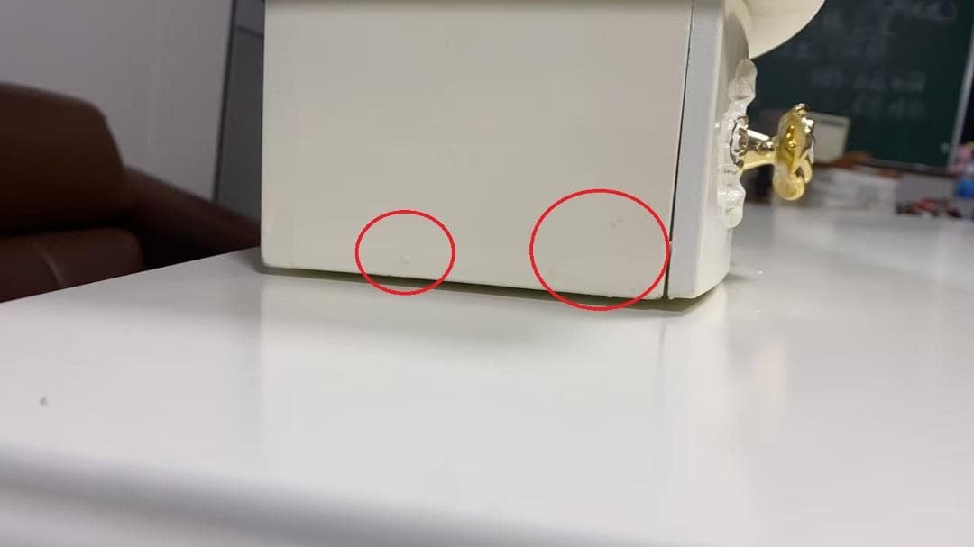 【三色変化ミラー】ホワイト白い彫刻模様ドレッサー 訳あり品109-80-01