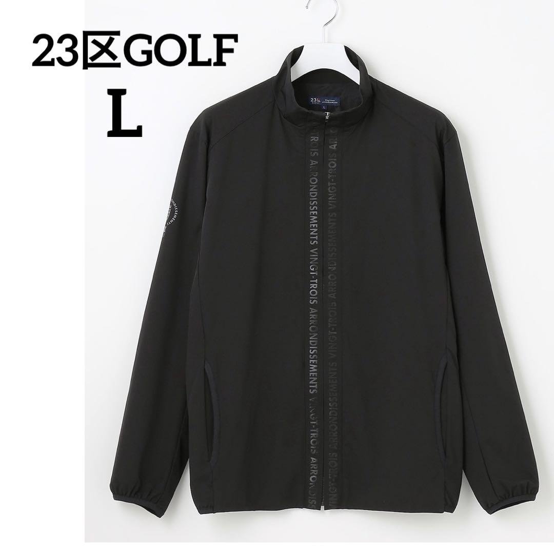 23区GOLF メンズ ライトフーデットブルゾン 防風 防寒 ブラック L